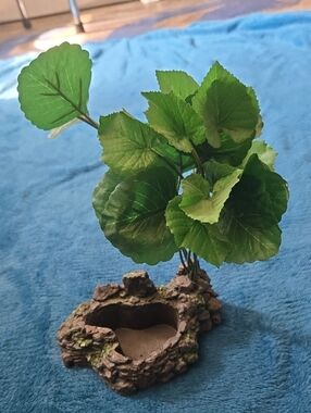 Artificial Green Leaf Plant Accent with Bark Base